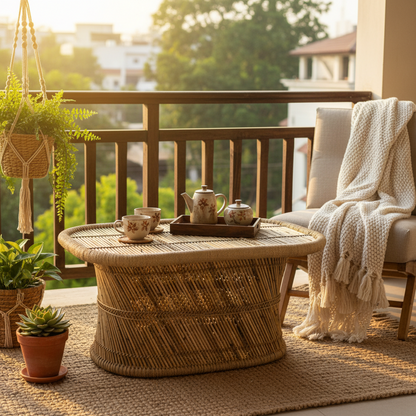 Bamboo Mudda Table Natural Beige Finish