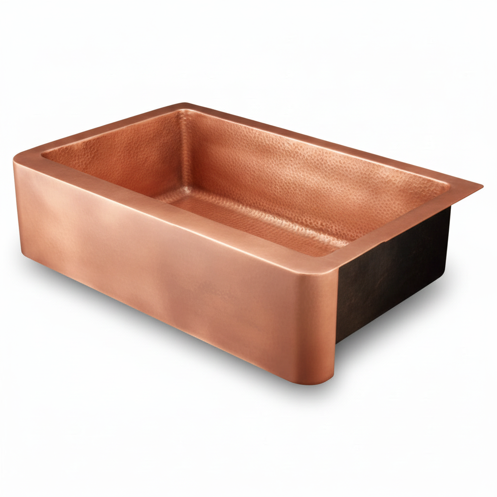 33 Inch Copper Kitchen Farmhouse Sink 16 Gauge Pure Copper