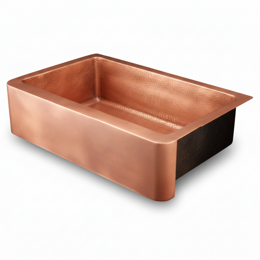 33 Inch Copper Kitchen Farmhouse Sink 16 Gauge Pure Copper