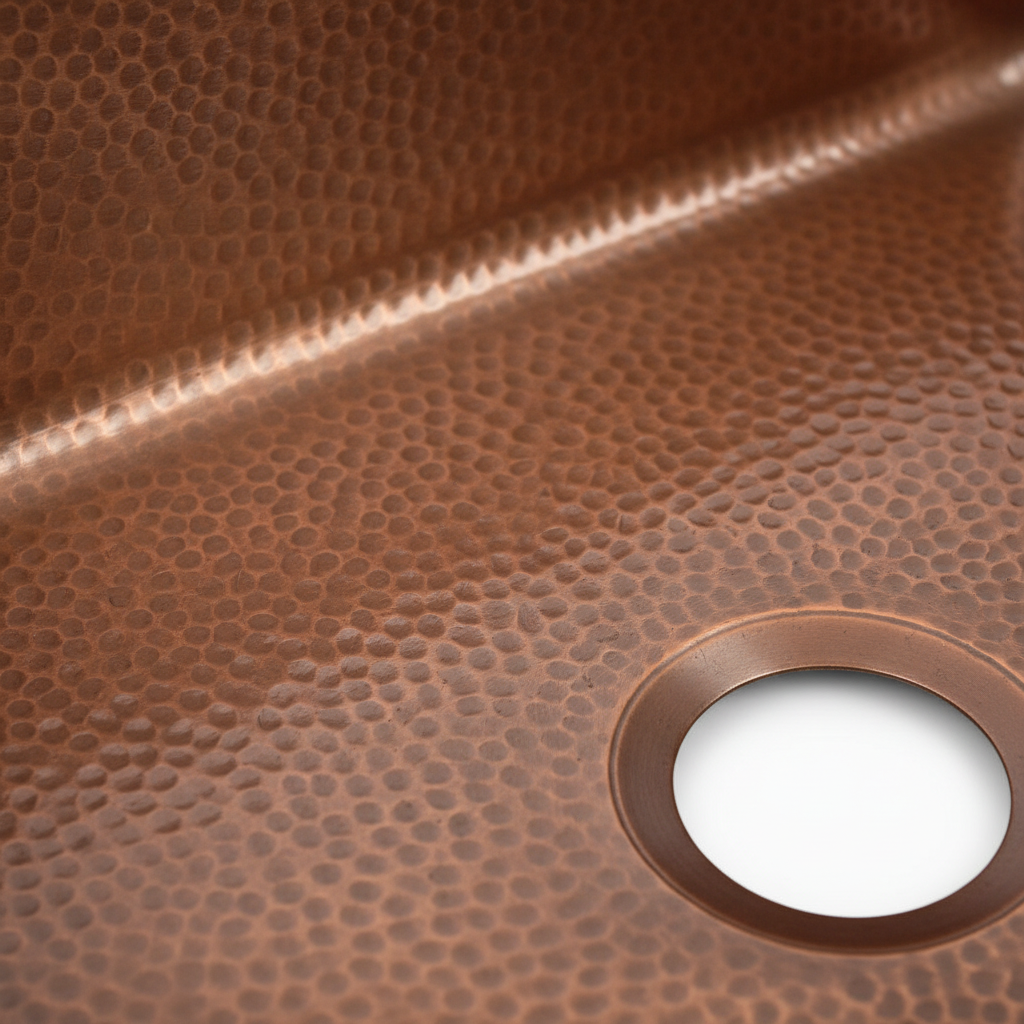 Antique Finish Farmhouse Copper Kitchen Sink 30 Inch