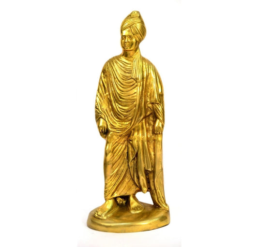 Silver Gold Super Fine Toned Religious Swami Vivekananda Statue