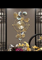 Floral Decorative Iron Metal Hanging Wall Clock For Farm