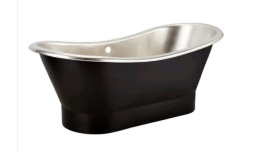 Antique Black Copper Double-Slipper Pedestal Tub – Energy Efficient & Luxurious