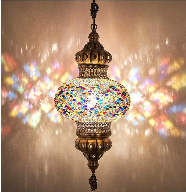 Metal Multicolour Moroccan Hanging Lamp – Elegant Pendant Lighting