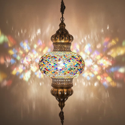 Metal Multicolour Moroccan Hanging Pendant Lamp