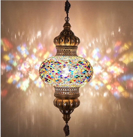 Metal Multicolour Moroccan Hanging Lamp – Elegant Pendant Lighting