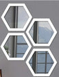 Decorative Wall Mirror Set Of 4 Hexagon