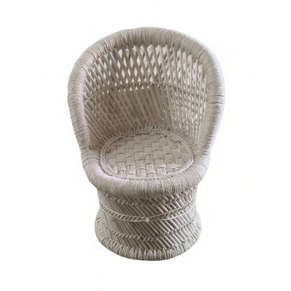 Woven chair on a white background