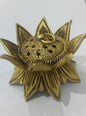 Lotus Loban Dhoopdaan – Decorative Brass Incense Holder (3 × 4 × 4 Inch, Super Fine Brass)