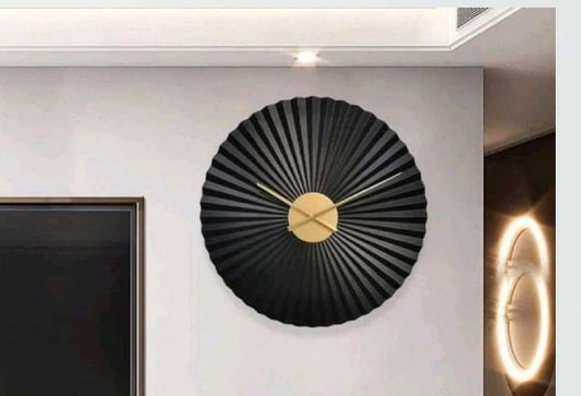 Black Hammered Wall Clock