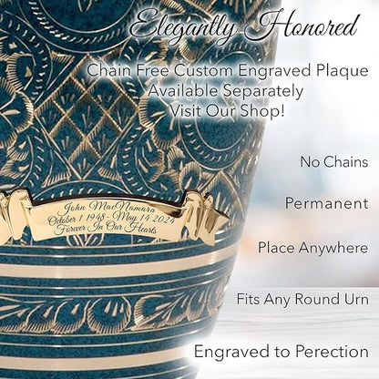 Teal Majestic Radiance Cremation Urn – Keepsake for Adult Male Ashes