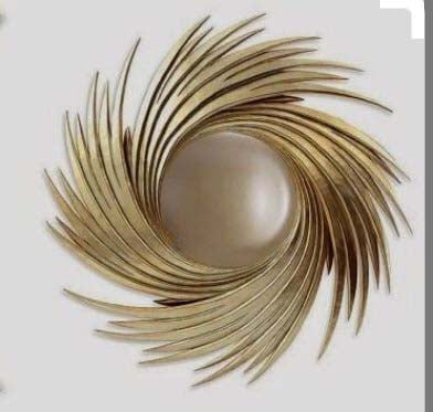 Designer Large Round Fiber Wall Mirror