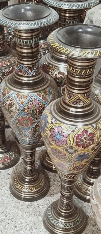 Brass Floral Design Flower Vase