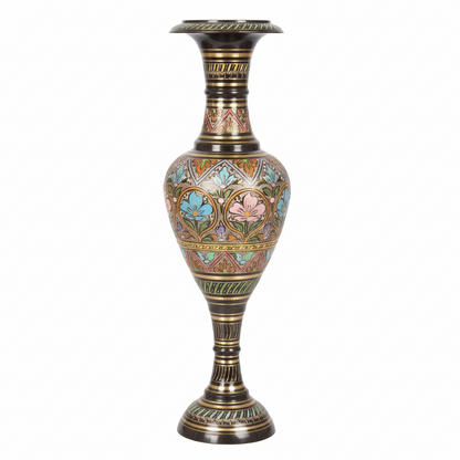 Decorative vase with floral patterns on a white background