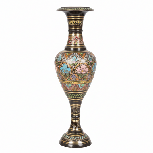 Brass Floral Design Decorative Flower Vase