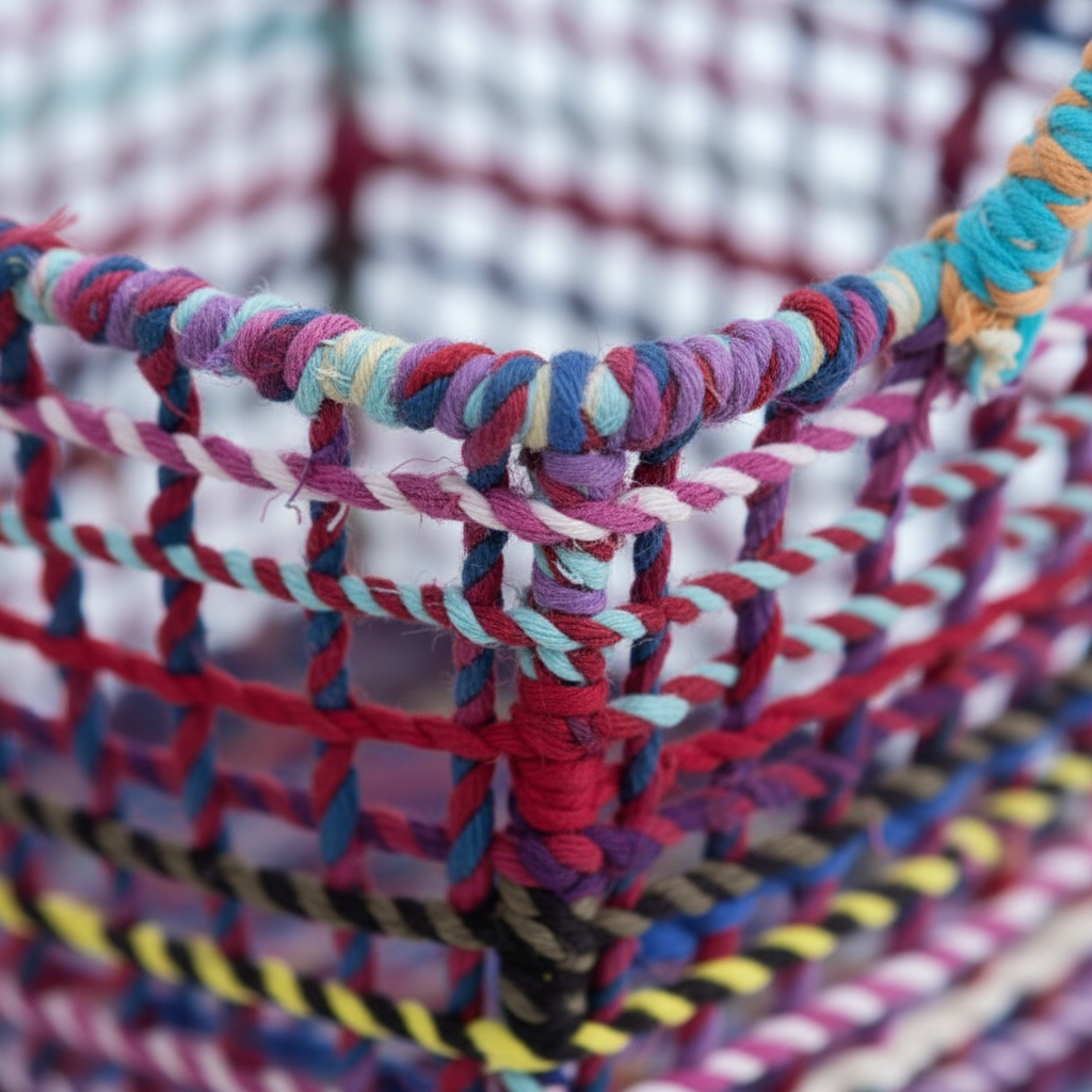 Iron Laundry Bucket Set Multicolour Rope