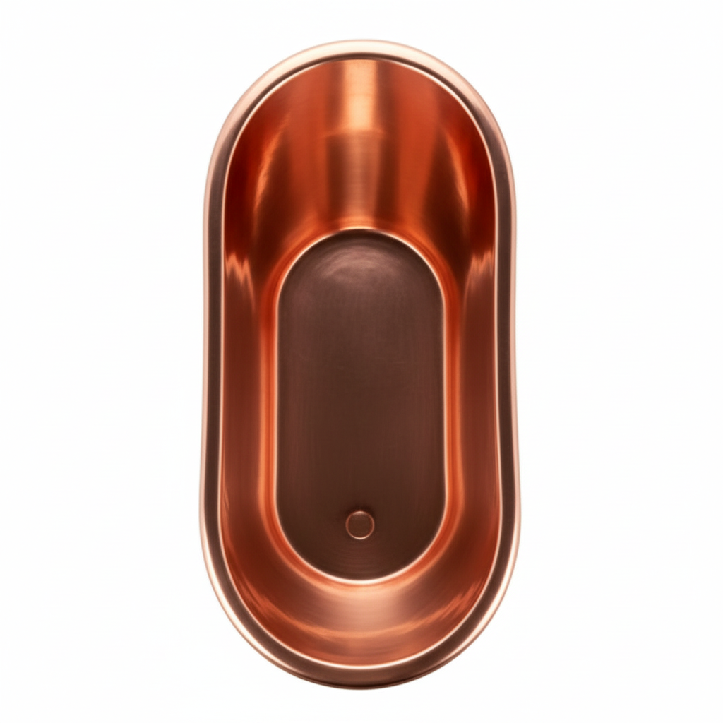 Copper bathtub on a white background