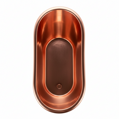 Copper bathtub on a white background