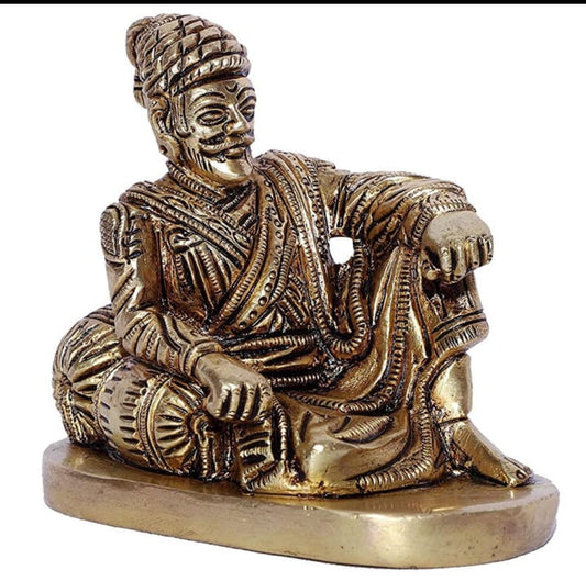 Brass Chhatrapati Shivaji Maharaj Idol Statue For Home, Office, Car, Table Decor