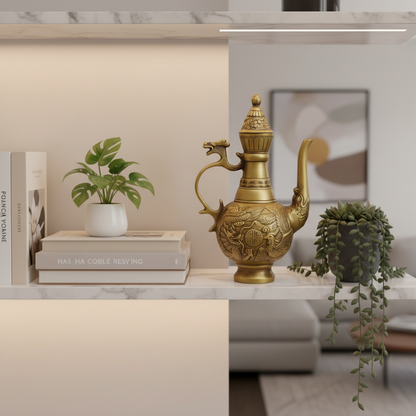 Antique Brass Double Dragon Teapot