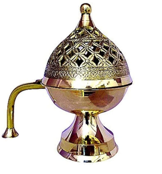 Dhoopdaan – Decorative Brass Incense Holder (8 Inch, Super Fine Brass)