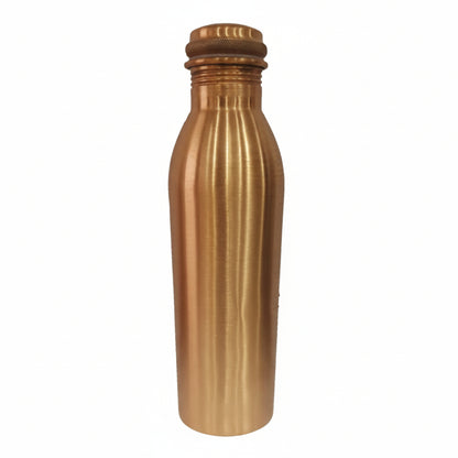 Copper water bottle on a white background