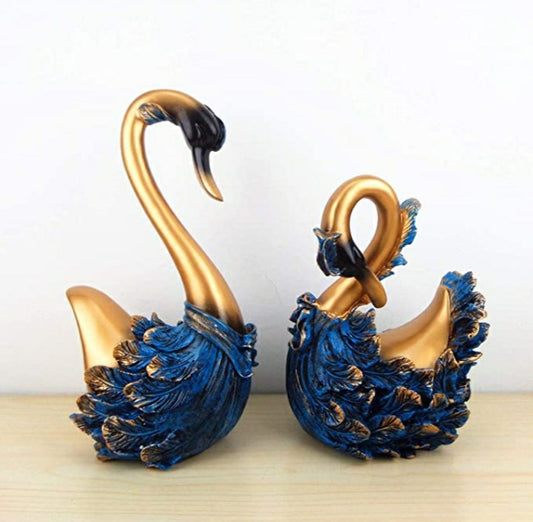 Metal Unique Swan Pair Showpiece