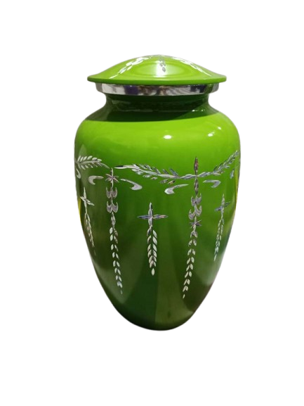 White & Parrot Cremation Printed Urn for Adult Ashes
