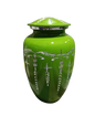 White & Parrot Cremation Printed Urn for Adult Ashes