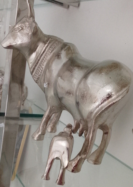 Kamdhenu with Calf – Symbol of Abundance & Divine Blessings