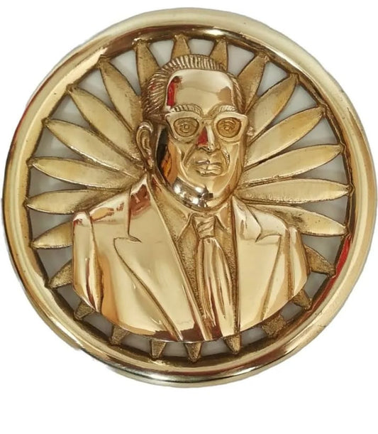 Ambedkar In Brass Metal On Ashok Chakra