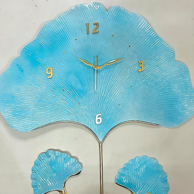 Decorative Iron Petal Wall Clock – Handcrafted Floral Metal Wall Decor - Brass Decors