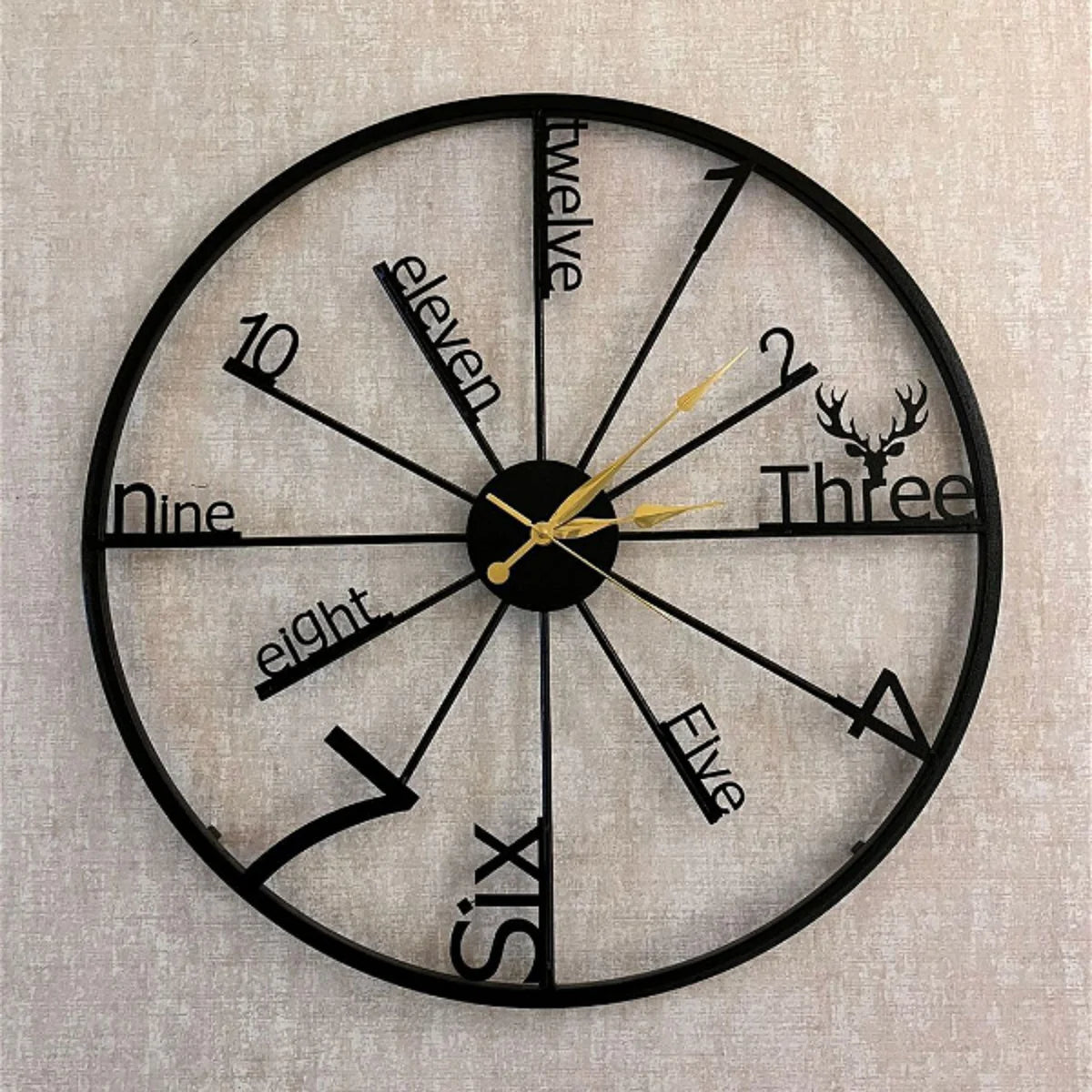 Alphanumeric Number Sticks Wall Clock | 24 Inch Decorative Wall Clock
