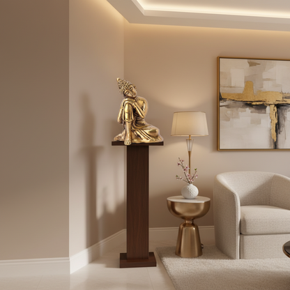 Brass Resting Buddha Meditation Statue for Peaceful Home Decor