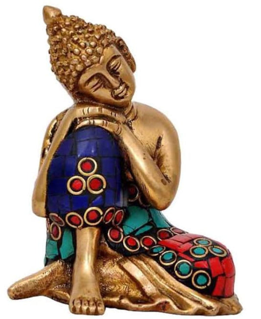 Brass Stonework Resting Buddha