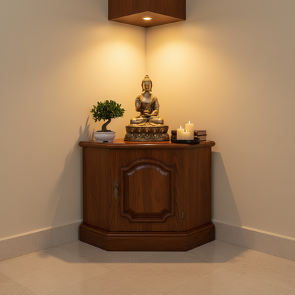 Brass Blessing Buddha Sitting Statue Copper Finish for Home Decor