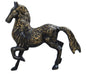 Brass Running Black Horse Showpiece Statue