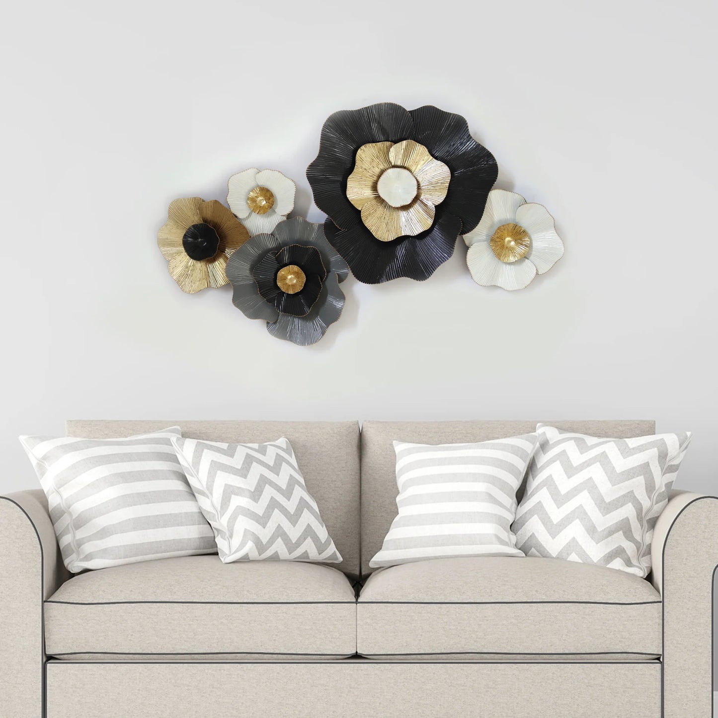 Sunflower Story Metallic Wall Decor for Living Room & Bedroom - Brass Decors