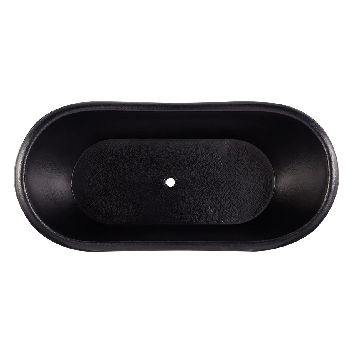 Black oval bath tub on a white background