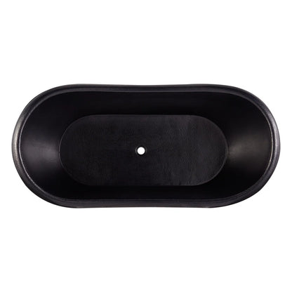 Black oval bath tub on a white background