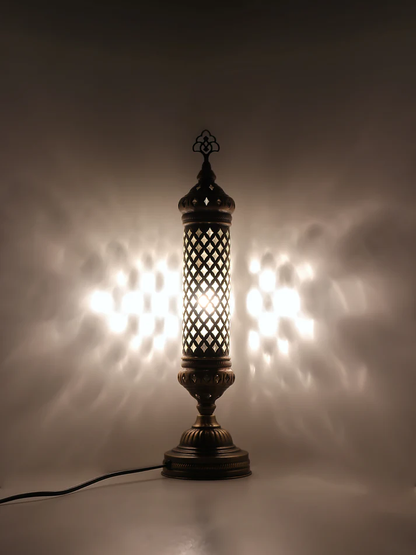 Elegant Cylinder Glass Turkish Bedside Lamp