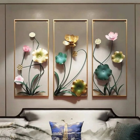 Wild Flora Oversized Metal Flower Wall Art Set of Three