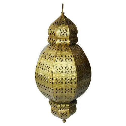 Gold ornate lantern on a white background