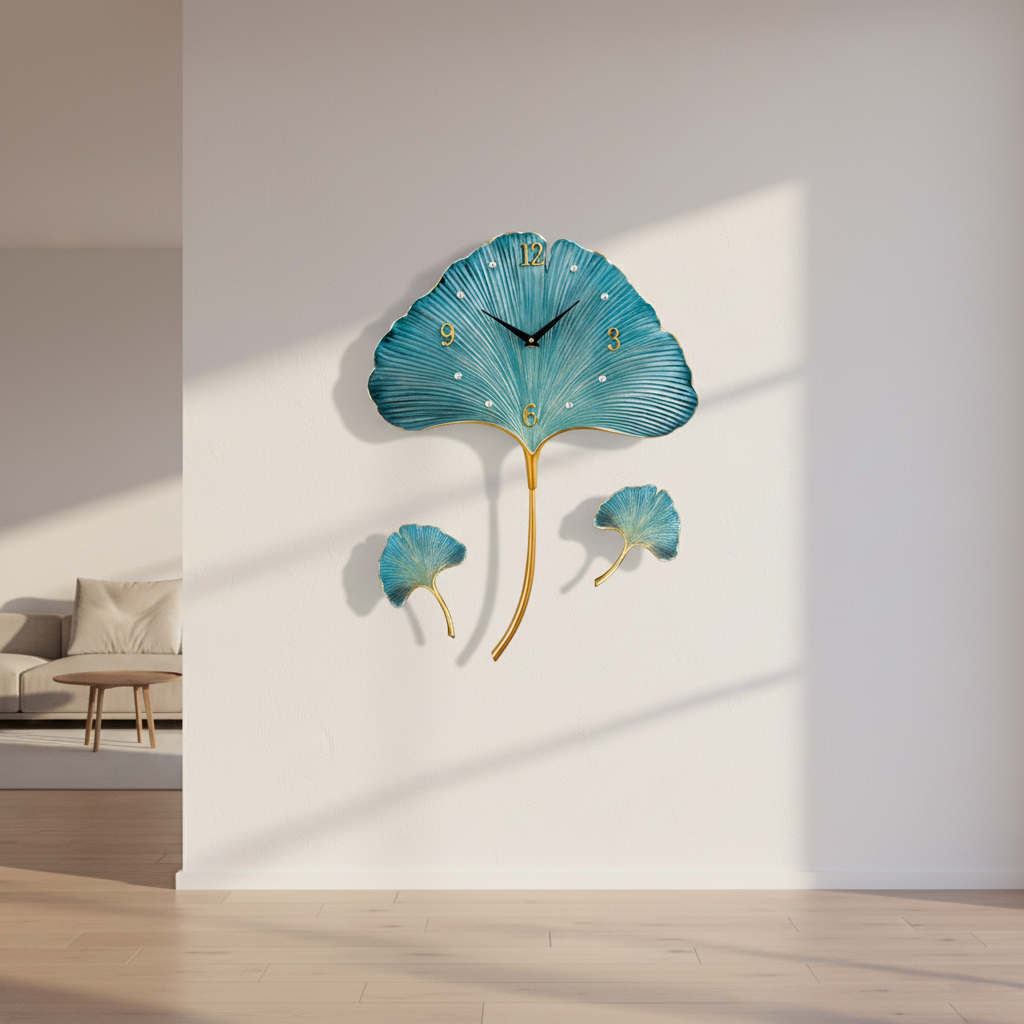 Decorative Iron Petal Wall Clock – Handcrafted Floral Metal Wall Decor Brass Decors