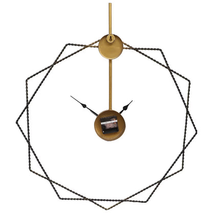 Decorative clock mechanism with geometric design on a white background