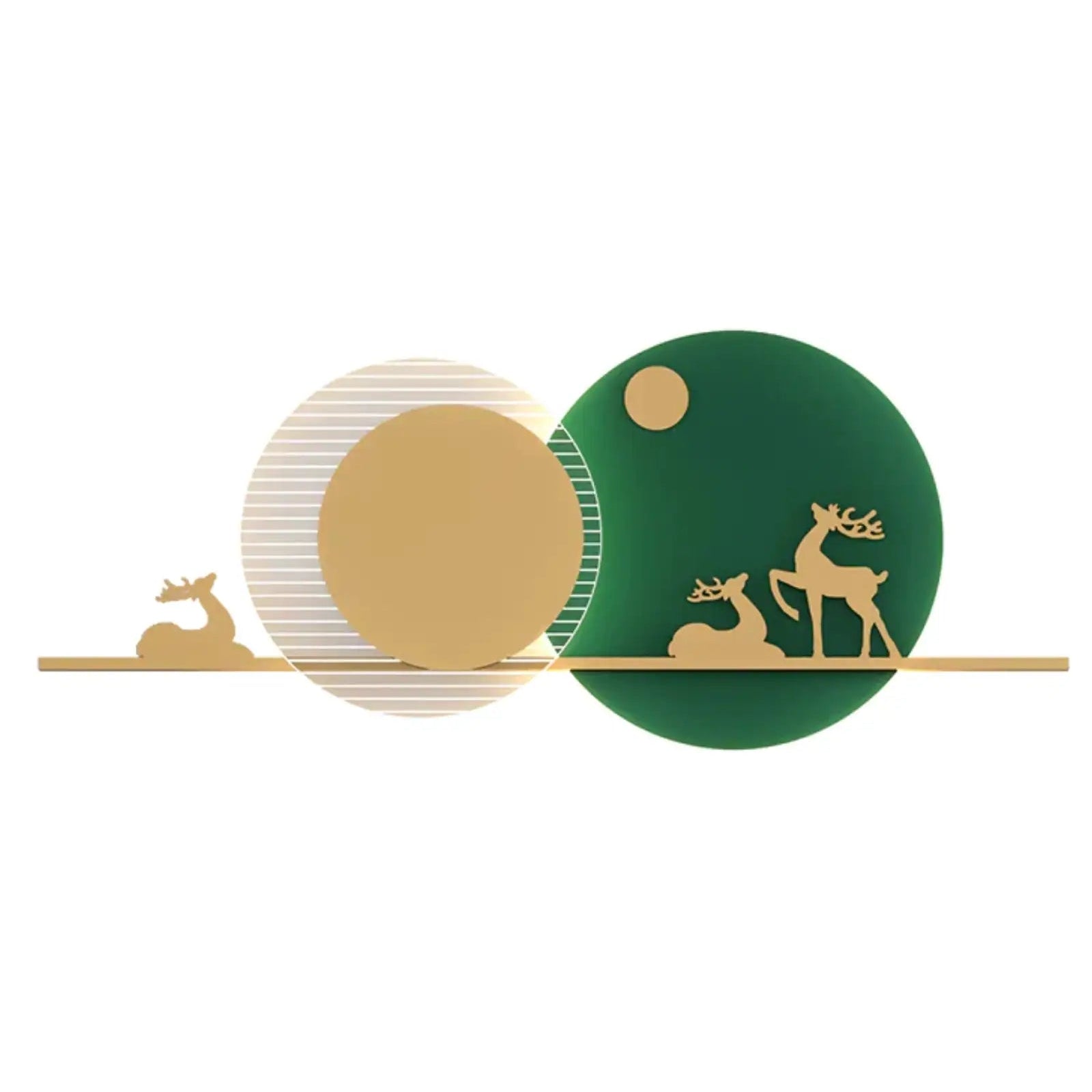 Decorative items with reindeer designs on a white background
