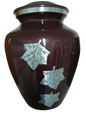 Brown & Silver Cremation Printed Urn for Adult Ashes – Elegant Memorial Keepsake