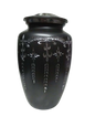 Black & Silver Cremation Printed Urn for Adult Ashes – Elegant Funeral Memorial Keepsake