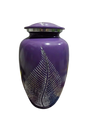 Purple & Silver Printed Cremation Urn for Adult Ashes – Elegant Funeral Memorial Keepsake