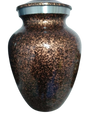 Brown, Black & Silver Printed Cremation Urn for Adult Ashes – Elegant Funeral Memorial Keepsake